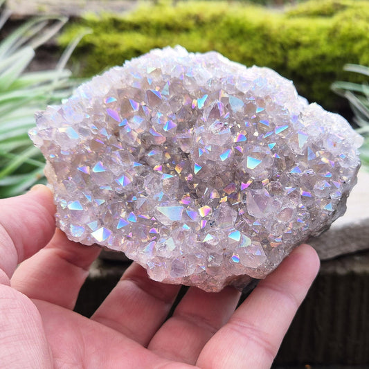 Sparkling Aura Amethyst Crystal Cluster also known as Angel Aura Amethyst from Brazil.