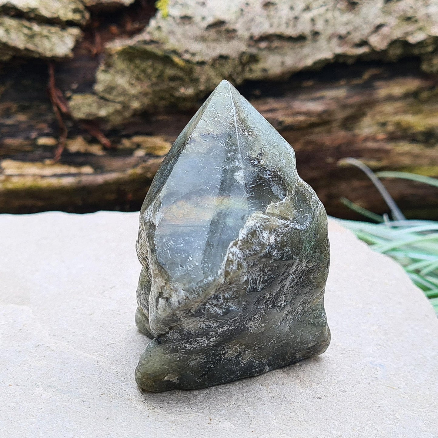 Labradorite Crystal, Standing Point | attracts positive vibes | Crystal Display Piece
