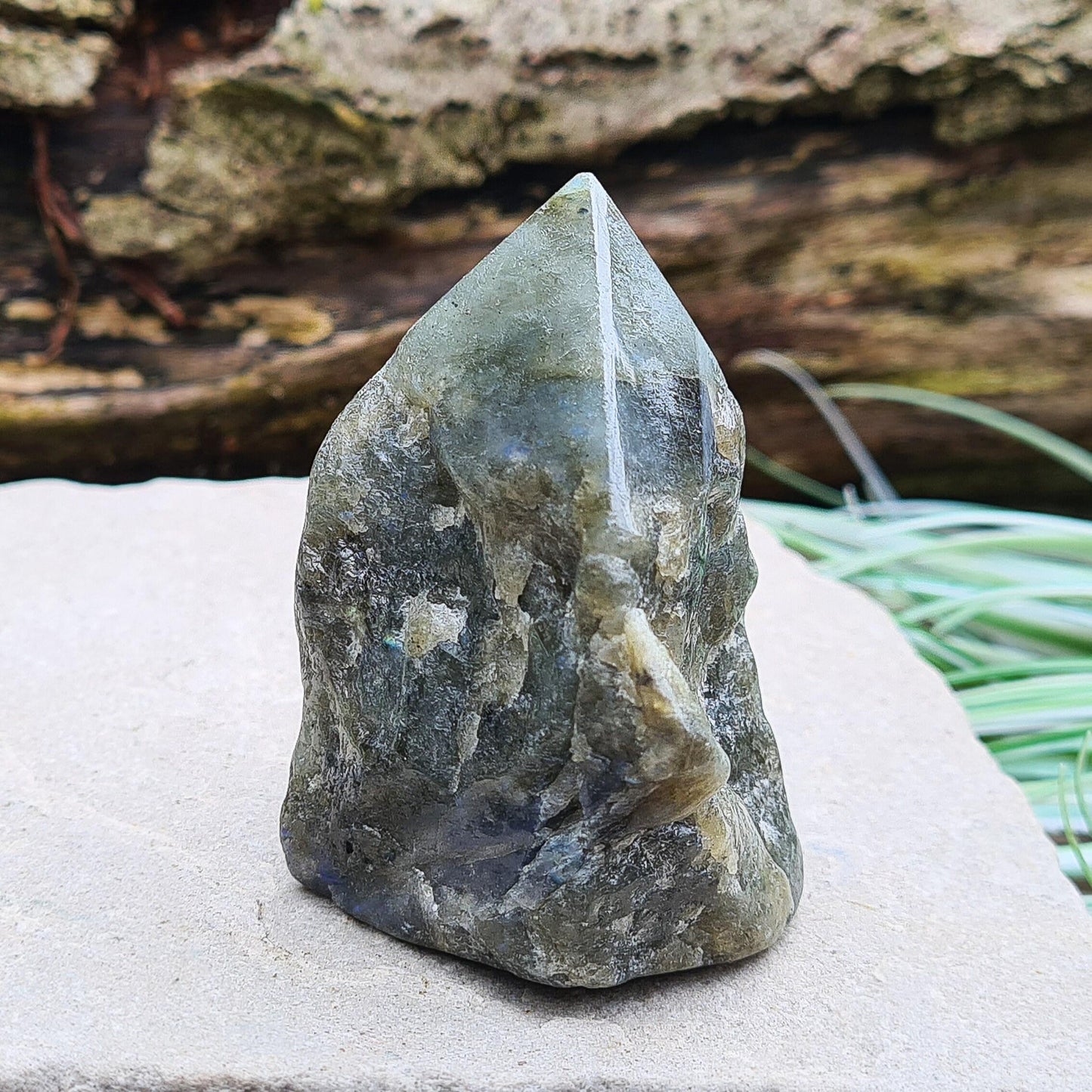 Labradorite Crystal, Standing Point | attracts positive vibes | Crystal Display Piece