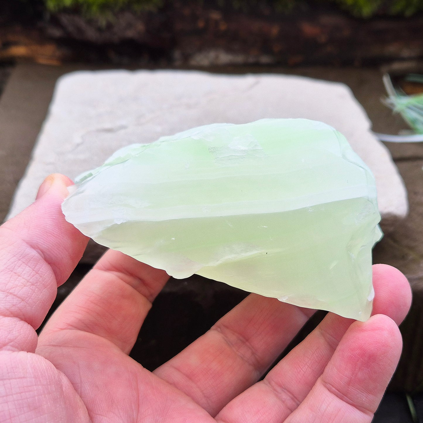 Pistachio Green Calcite Crystal, Natural