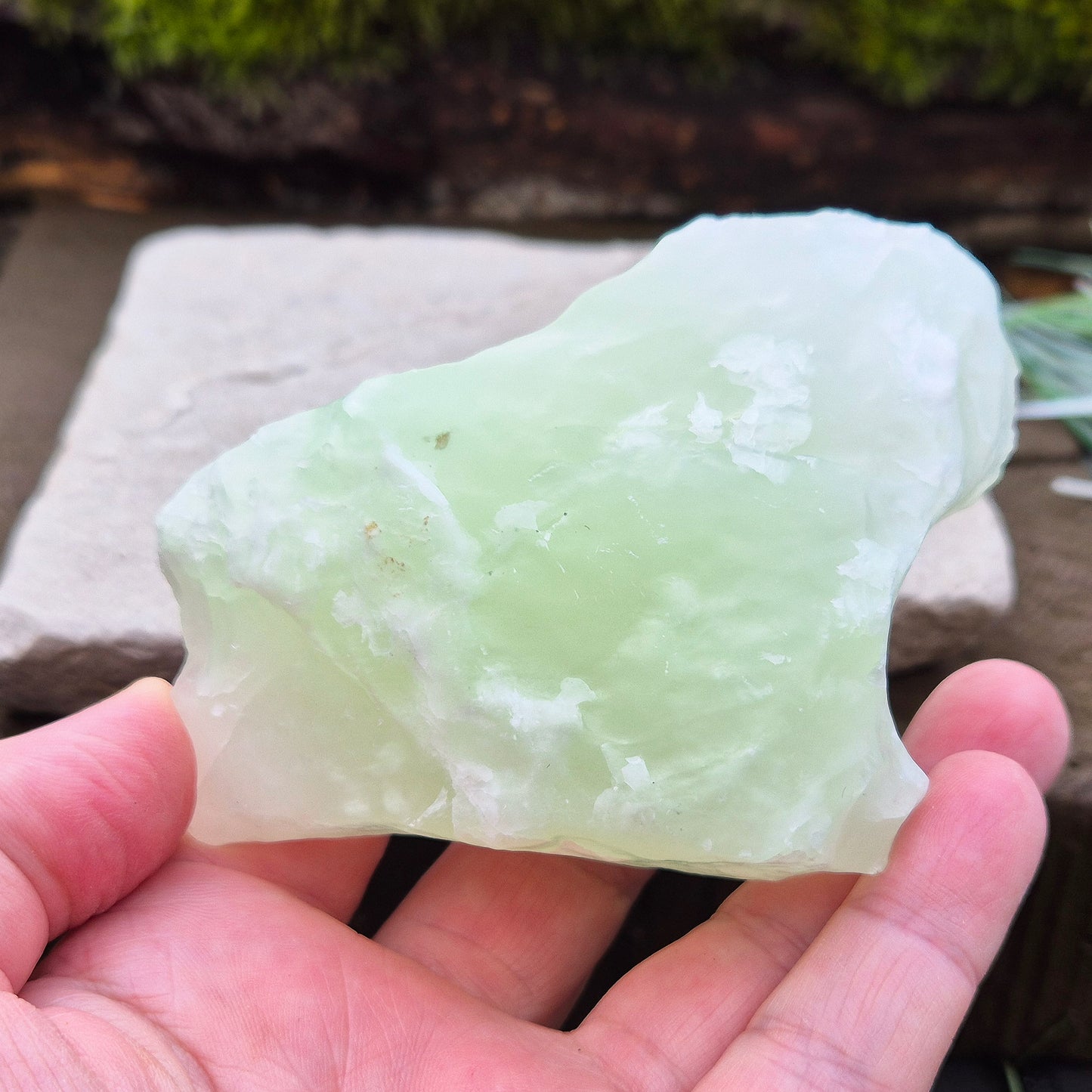 Pistachio Green Calcite Crystal, Natural