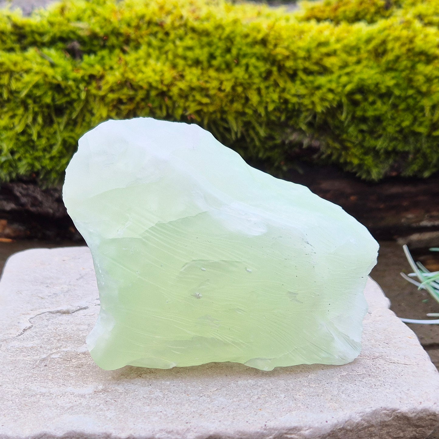 Pistachio Green Calcite Crystal, Natural