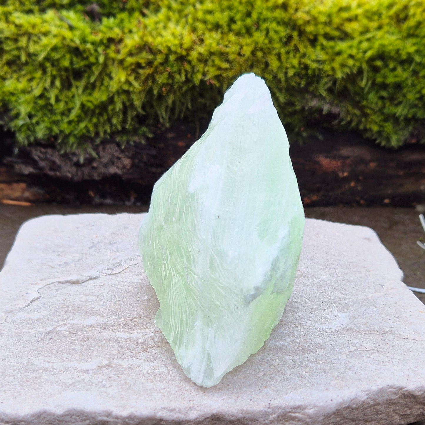 Pistachio Green Calcite Crystal, Natural