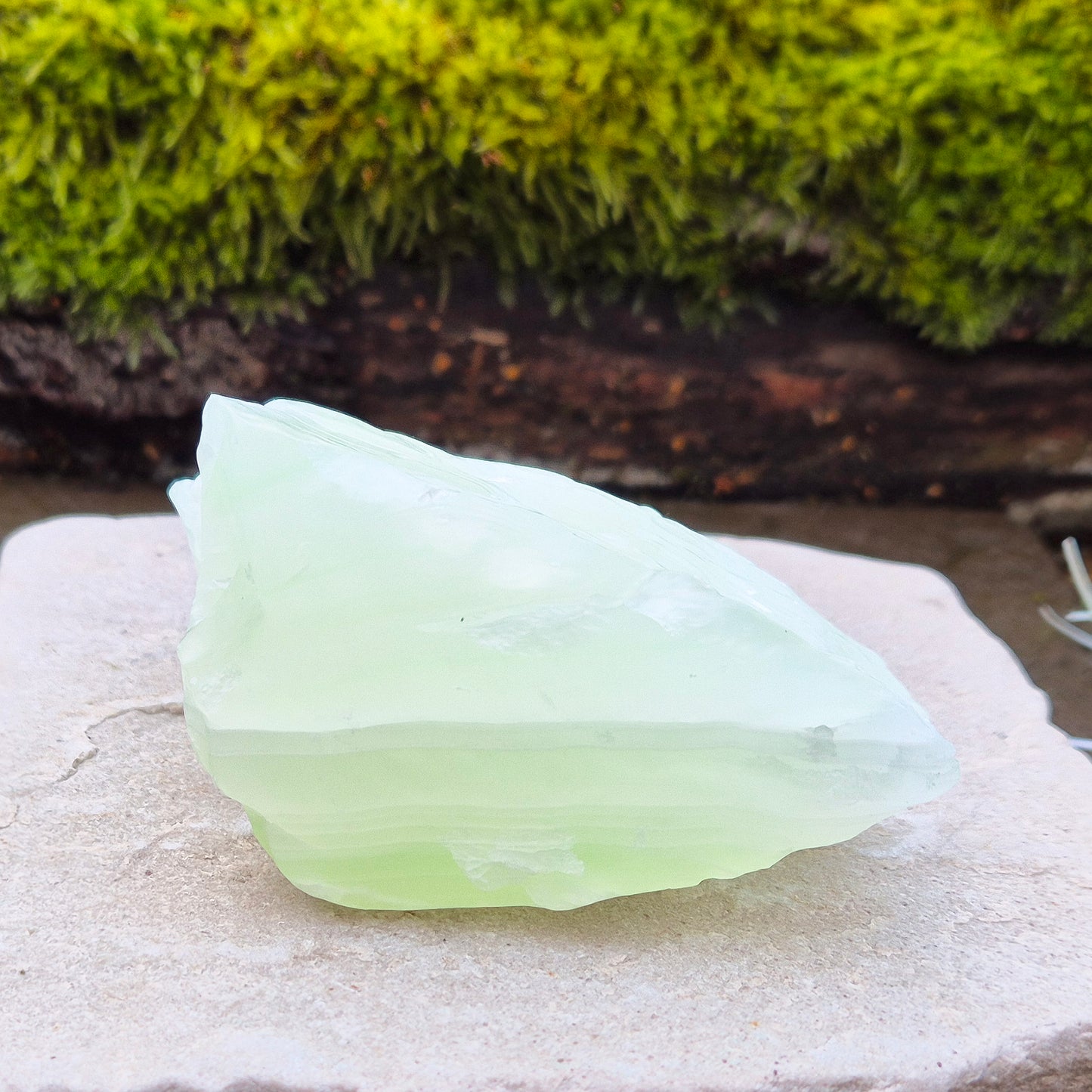 Pistachio Green Calcite Crystal, Natural