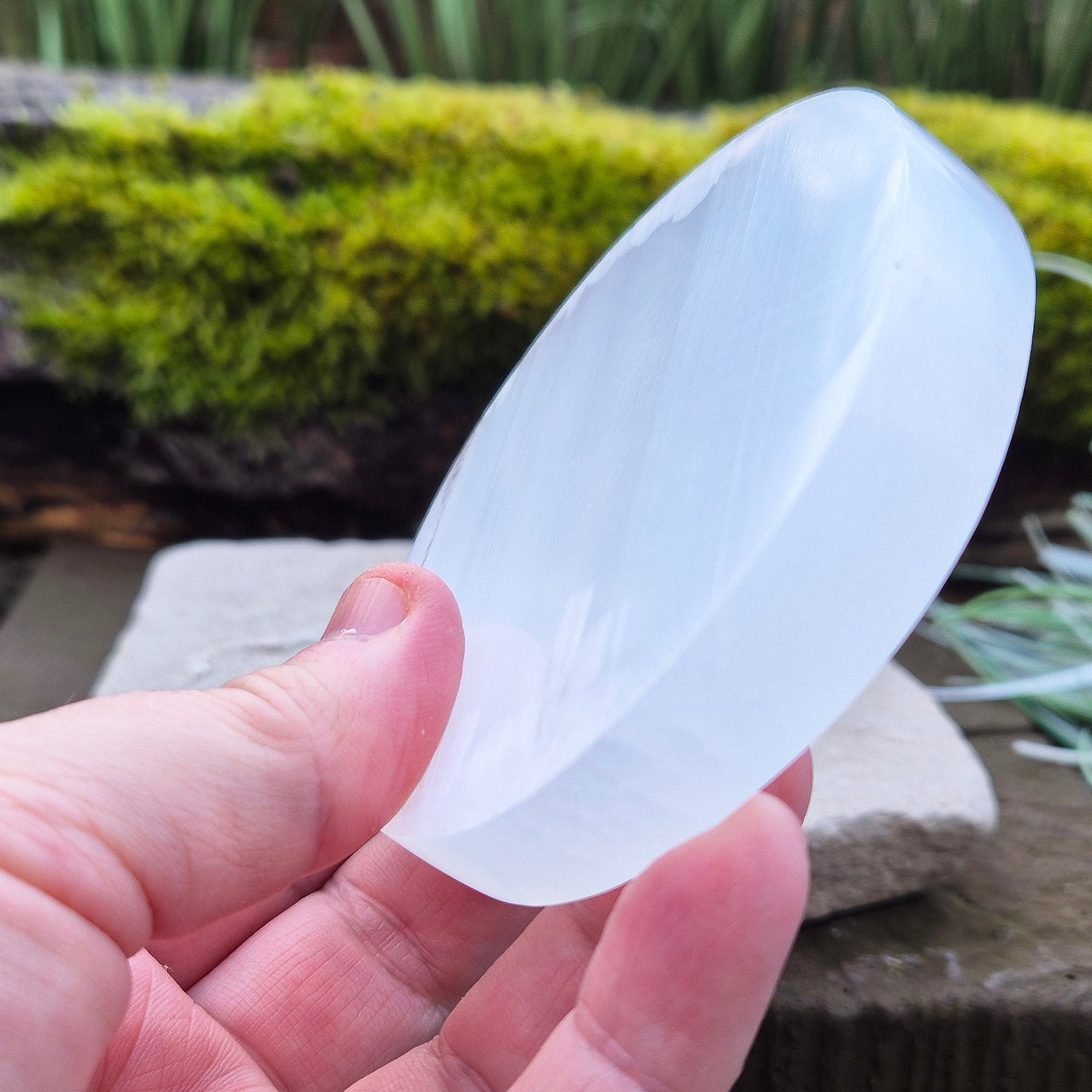 Selenite Cleansing and Charging Plate from Morocco. These circular cleansing and charging plates make sure your crystals are charged and energised for when you need them. 