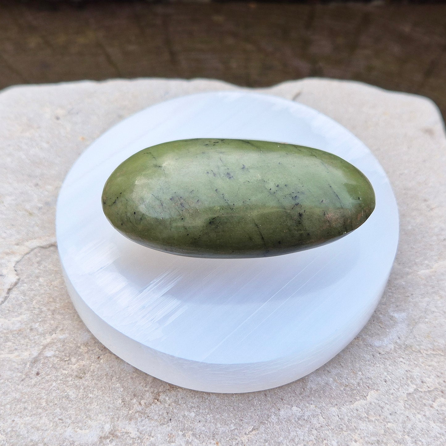 Selenite Cleansing and Charging Plate from Morocco. These circular cleansing and charging plates make sure your crystals are charged and energised for when you need them. 