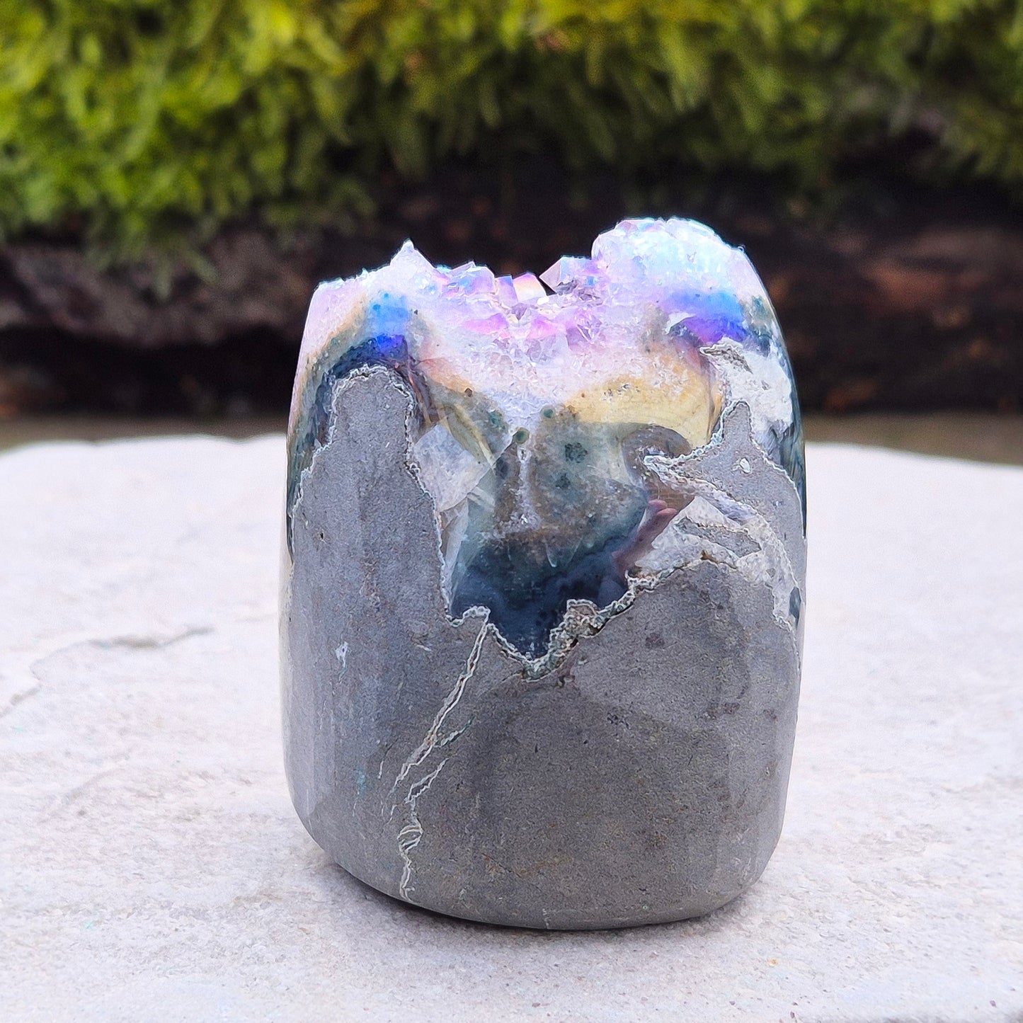 Aura Amethyst Self-Standing Geode – Represents Peace, Clarity, and Positive Energy