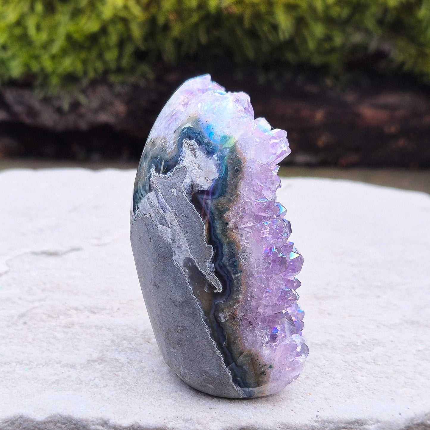 Aura Amethyst Self-Standing Geode – Represents Peace, Clarity, and Positive Energy