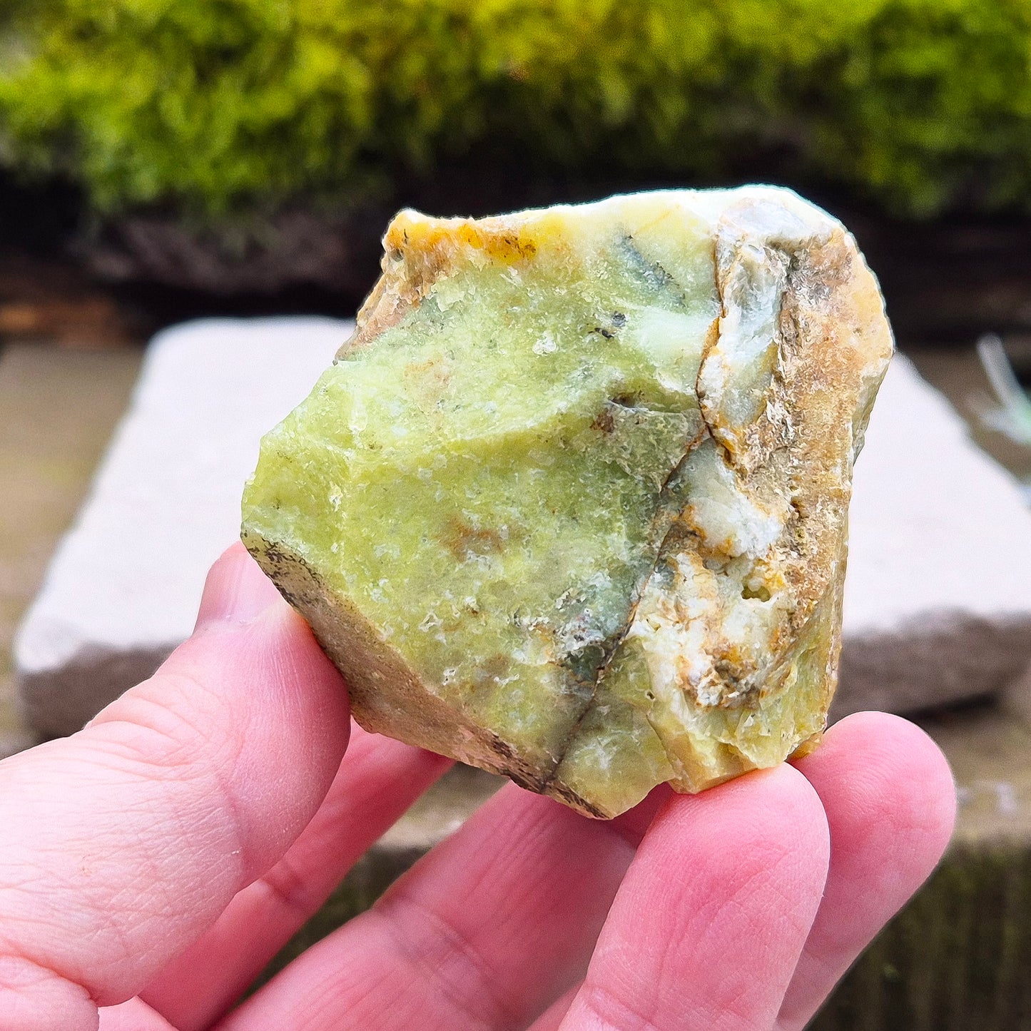 Natural Green Opal: Known for its healing properties, this stone encourages emotional growth and spiritual connection. From Australia, natural piece.