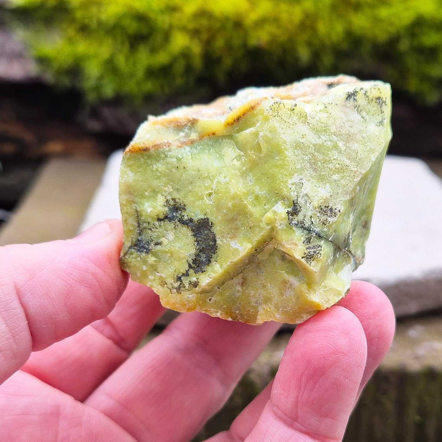 Natural Green Opal: Known for its healing properties, this stone encourages emotional growth and spiritual connection. From Australia, natural piece.