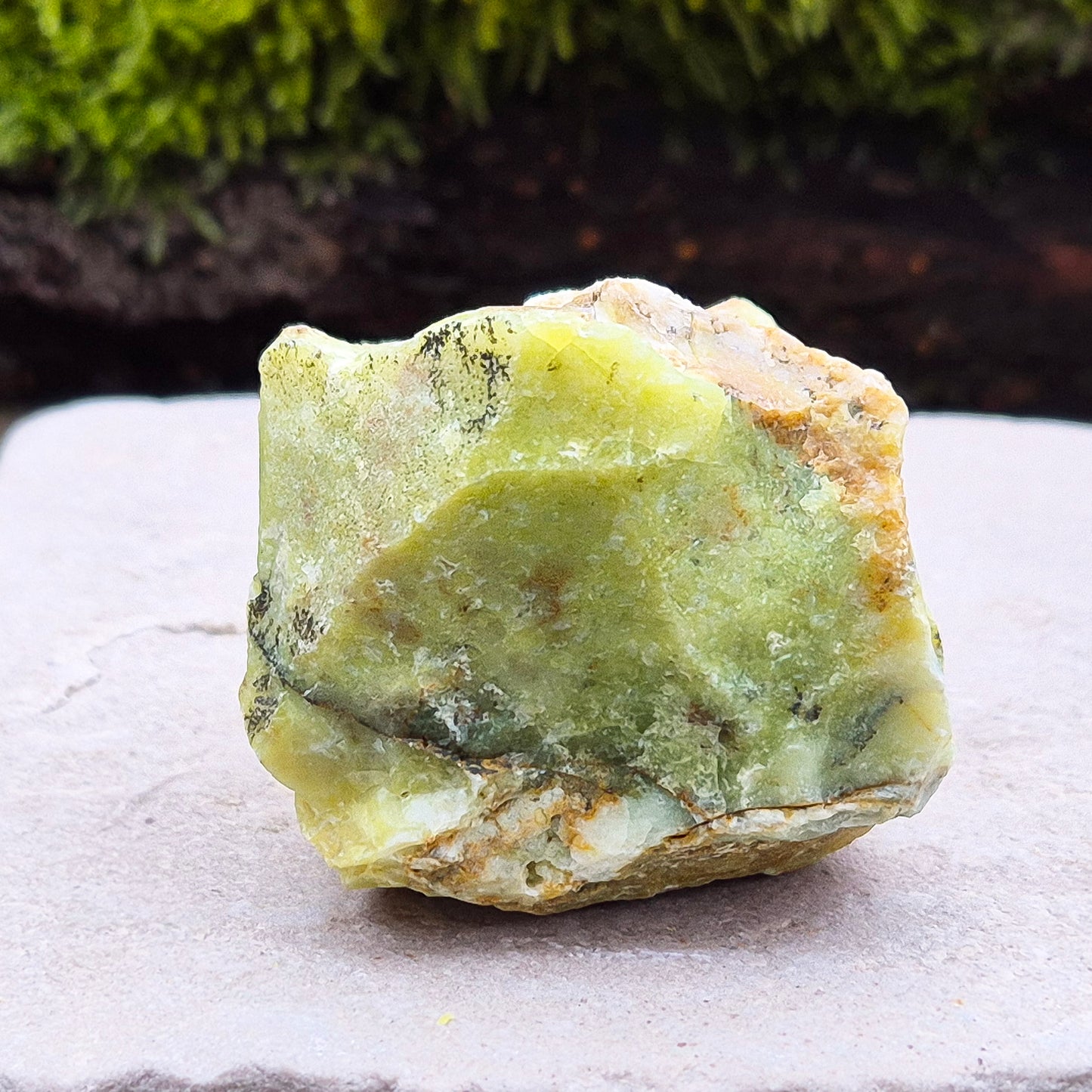 Natural Green Opal: Known for its healing properties, this stone encourages emotional growth and spiritual connection. From Australia, natural piece.