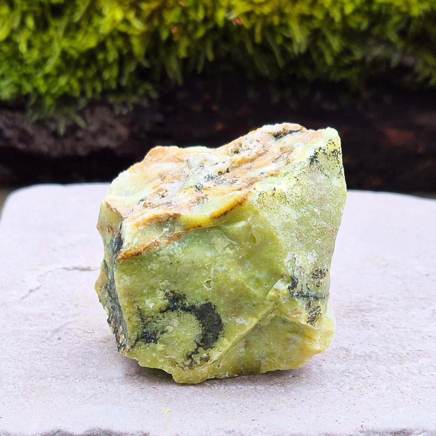 Natural Green Opal: Known for its healing properties, this stone encourages emotional growth and spiritual connection. From Australia, natural piece.