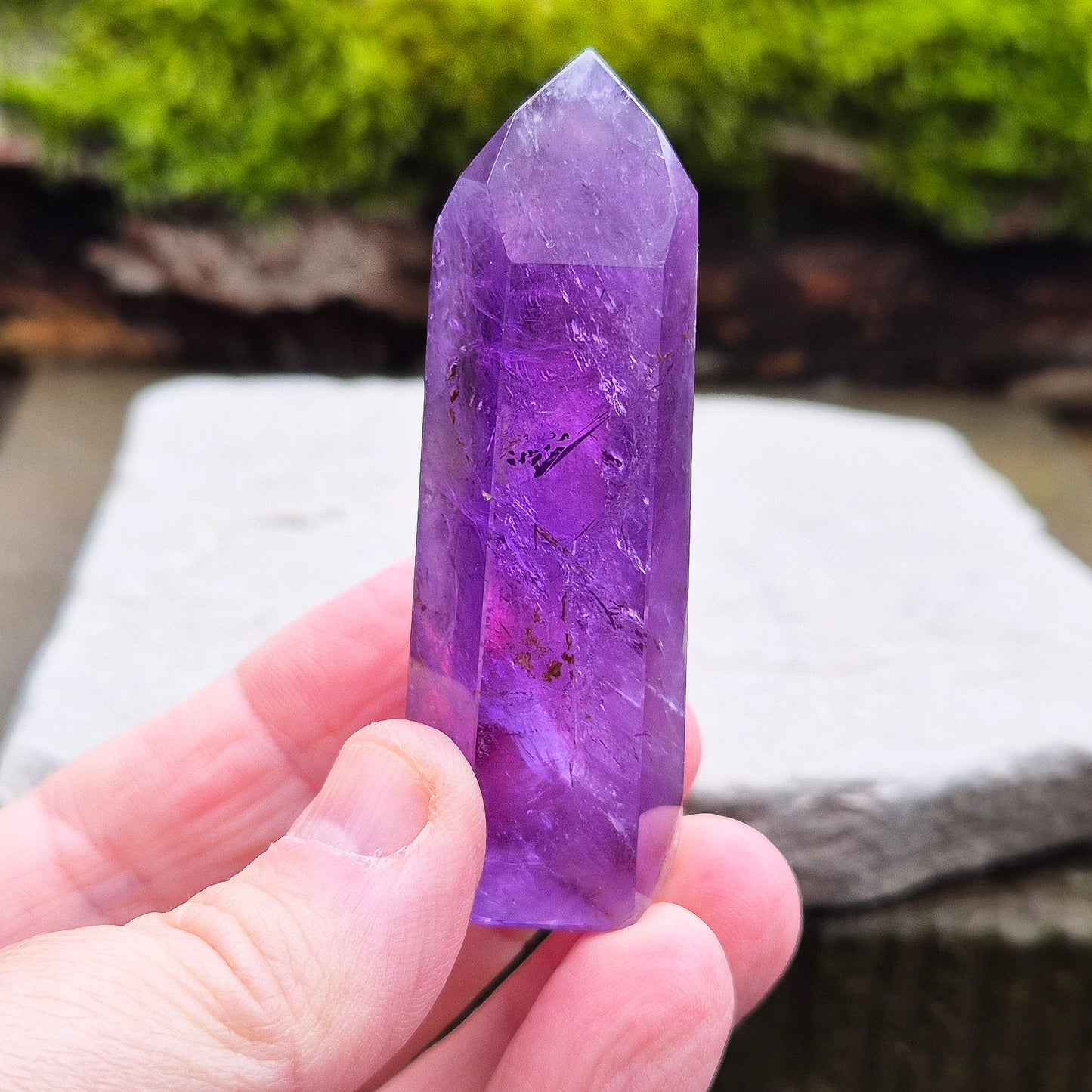 Amethyst Crystal Point – Crystal Tower | Calm, Balance & Soothing Energy for Everyday Life