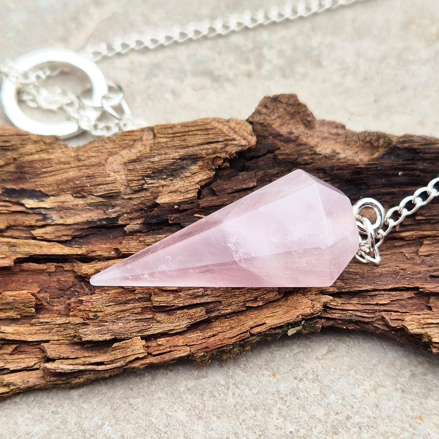 Rose Quartz Crystal Pendulum | Tool for Spiritual Guidance & Insight