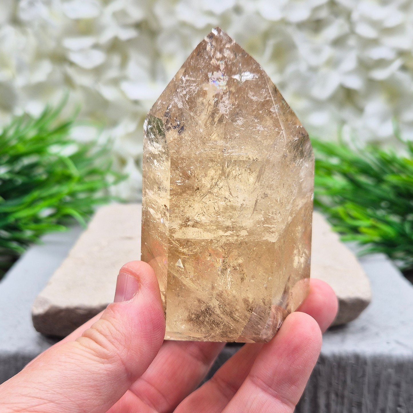 Citrine Crystal Point – Genuine Natural Citrine | Polished Crystal | Ideal for Crystal Display and Spiritual Use