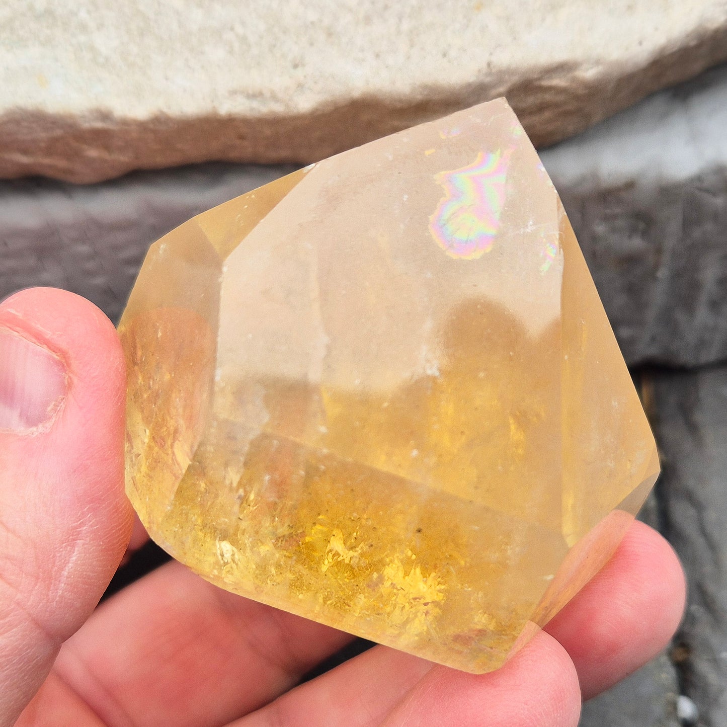 Citrine Polished Point – Authentic Natural Crystal | Ideal for Energy Work, Decor, or as a Unique Gift
