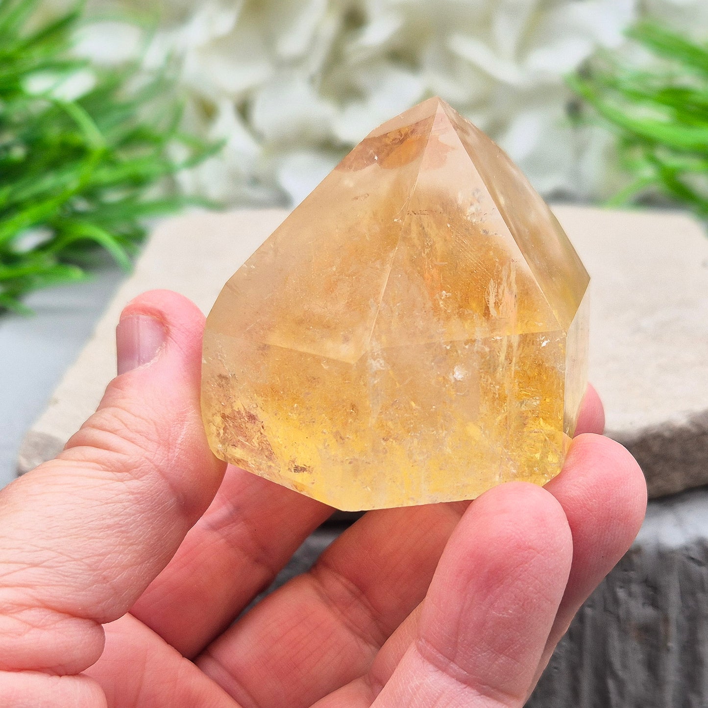 Citrine Polished Point – Authentic Natural Crystal | Ideal for Energy Work, Decor, or as a Unique Gift
