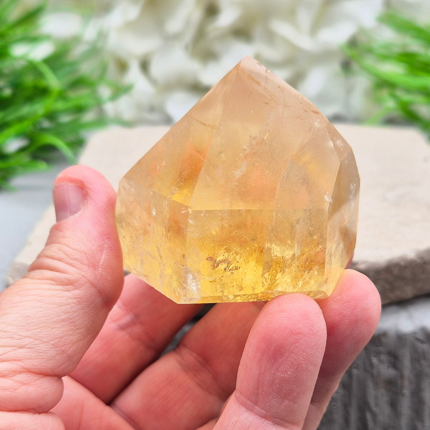 Citrine Polished Point – Authentic Natural Crystal | Ideal for Energy Work, Decor, or as a Unique Gift
