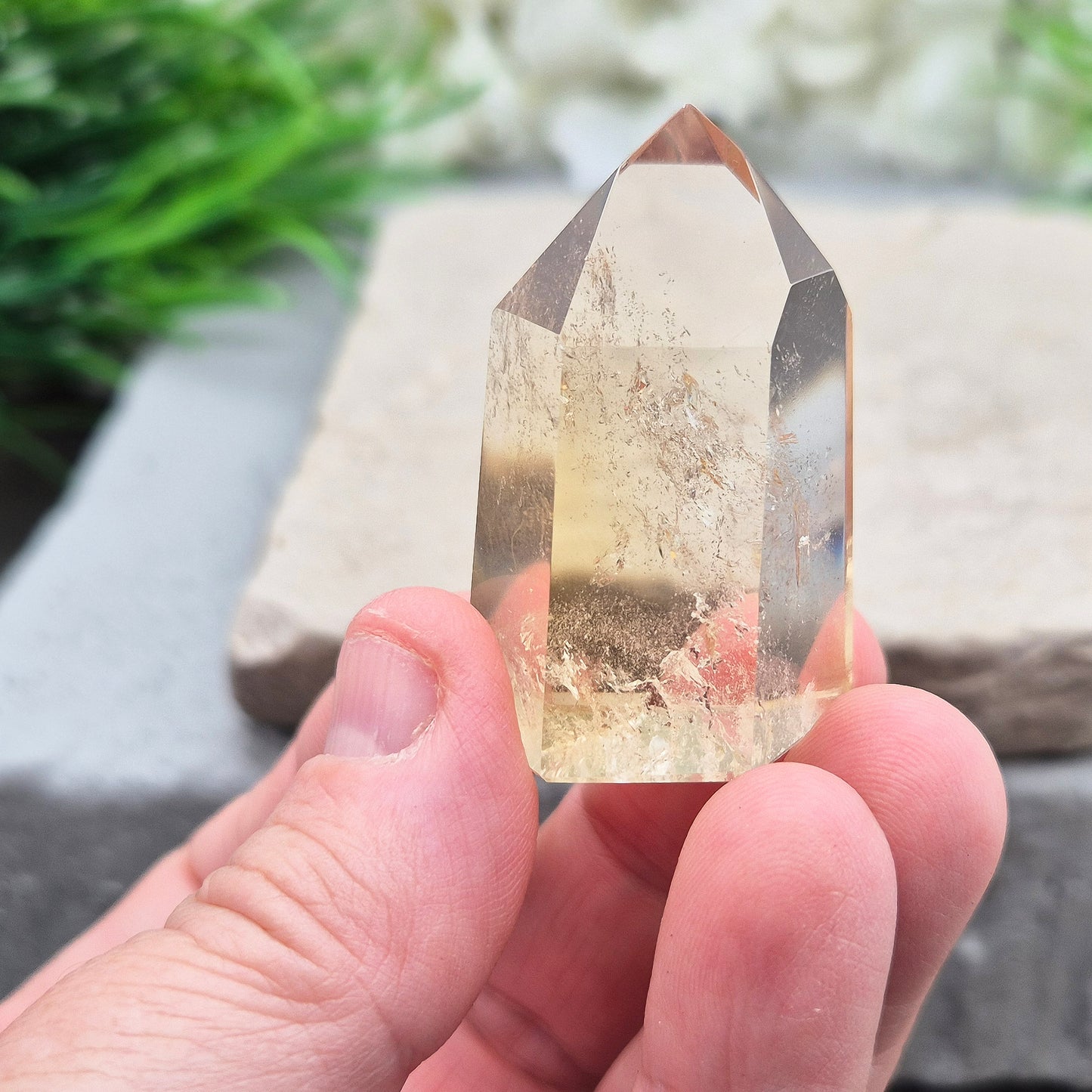 Authentic Brazilian citrine crystal tower with a polished finish. Perfect for display, gifting, or curated crystal spaces.