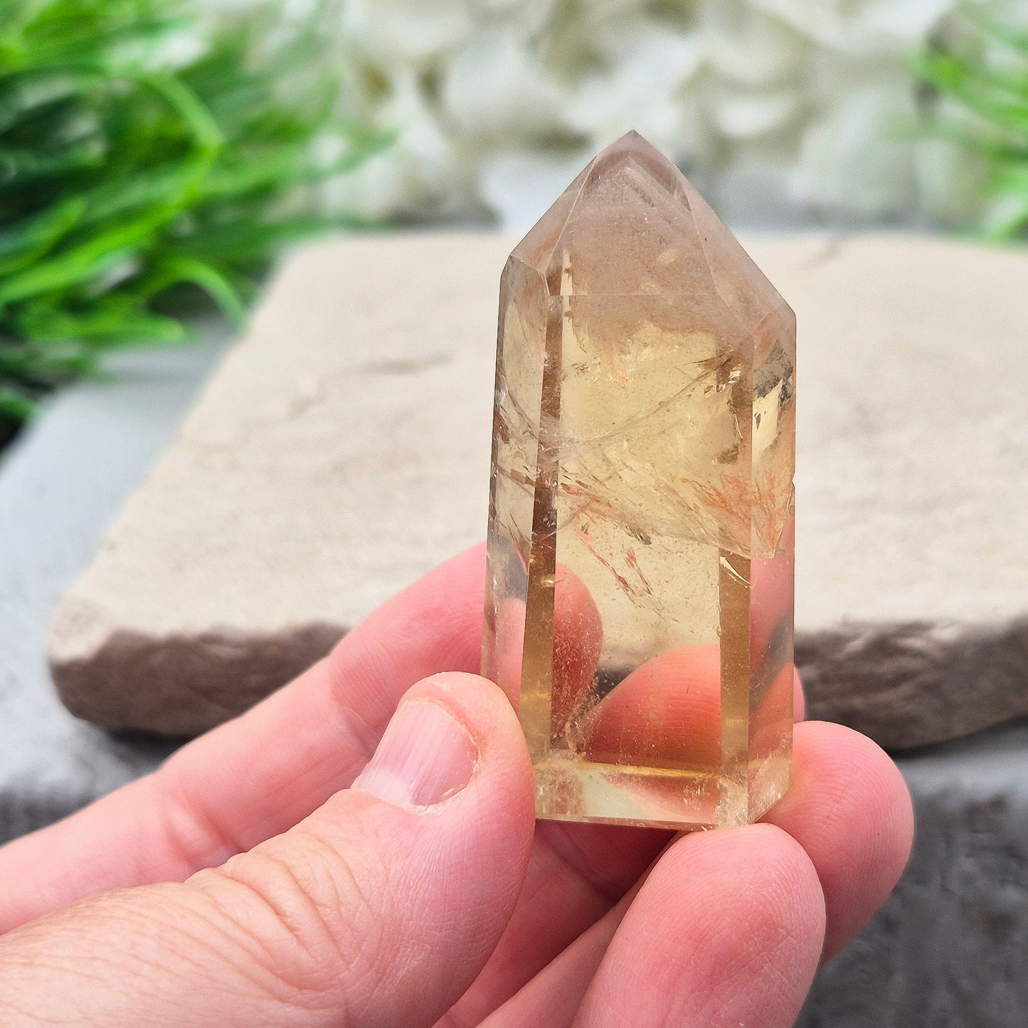 Citrine Crystal Point with Phantom – Genuine Natural Citrine | Polished Crystal | Unique Piece for Collectors and Crystal Enthusiasts