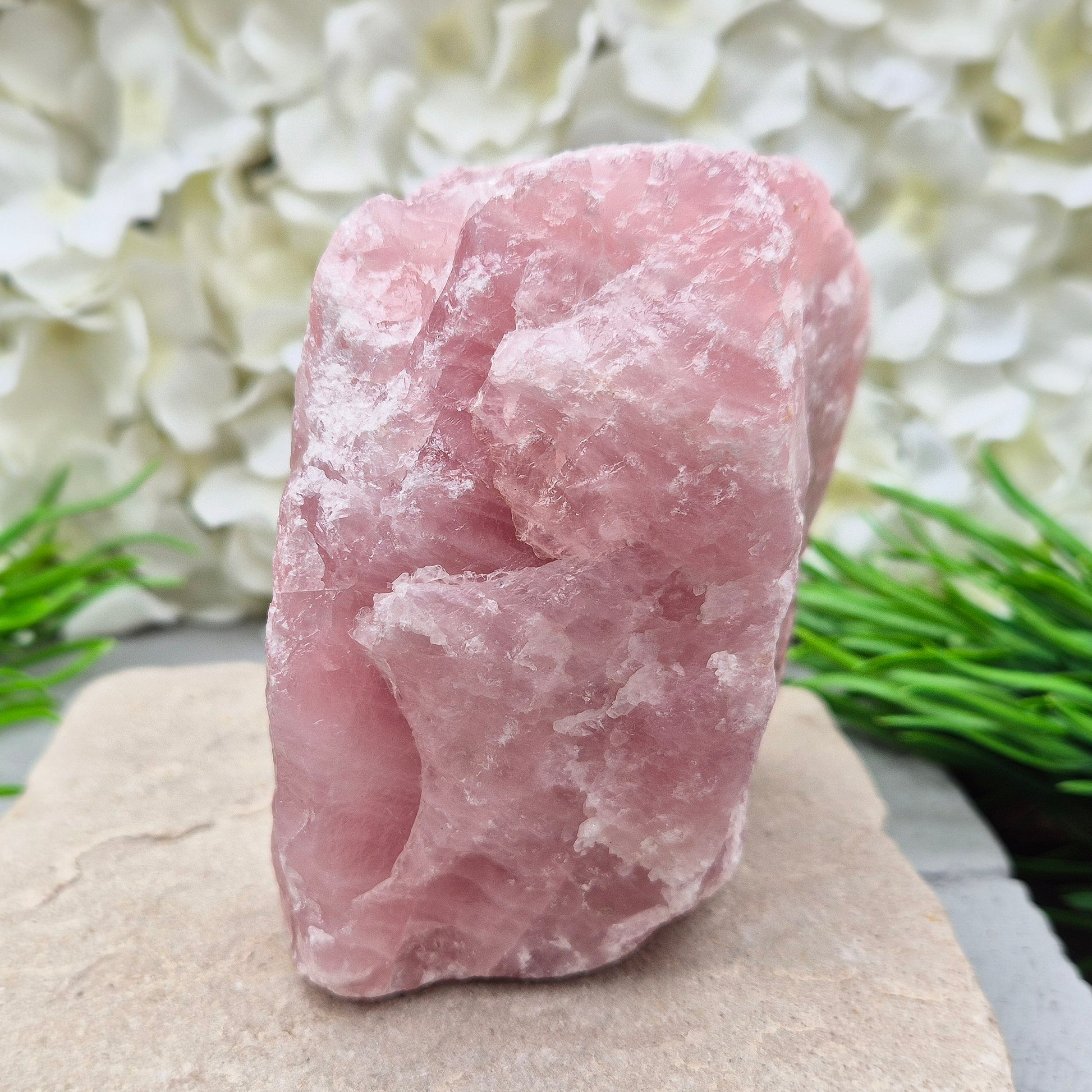 Natural Rose Quartz Crystal from Namibia. This lovely natural Rose Quartz from Namibia features a beautiful rose-pink colouring and can stand upright on an even surface. 