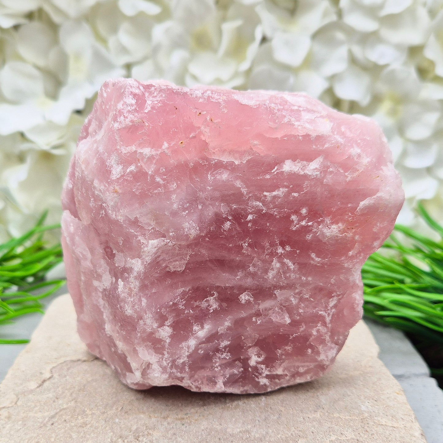 Natural Rose Quartz Crystal from Namibia. This lovely natural Rose Quartz from Namibia features a beautiful rose-pink colouring and can stand upright on an even surface. 