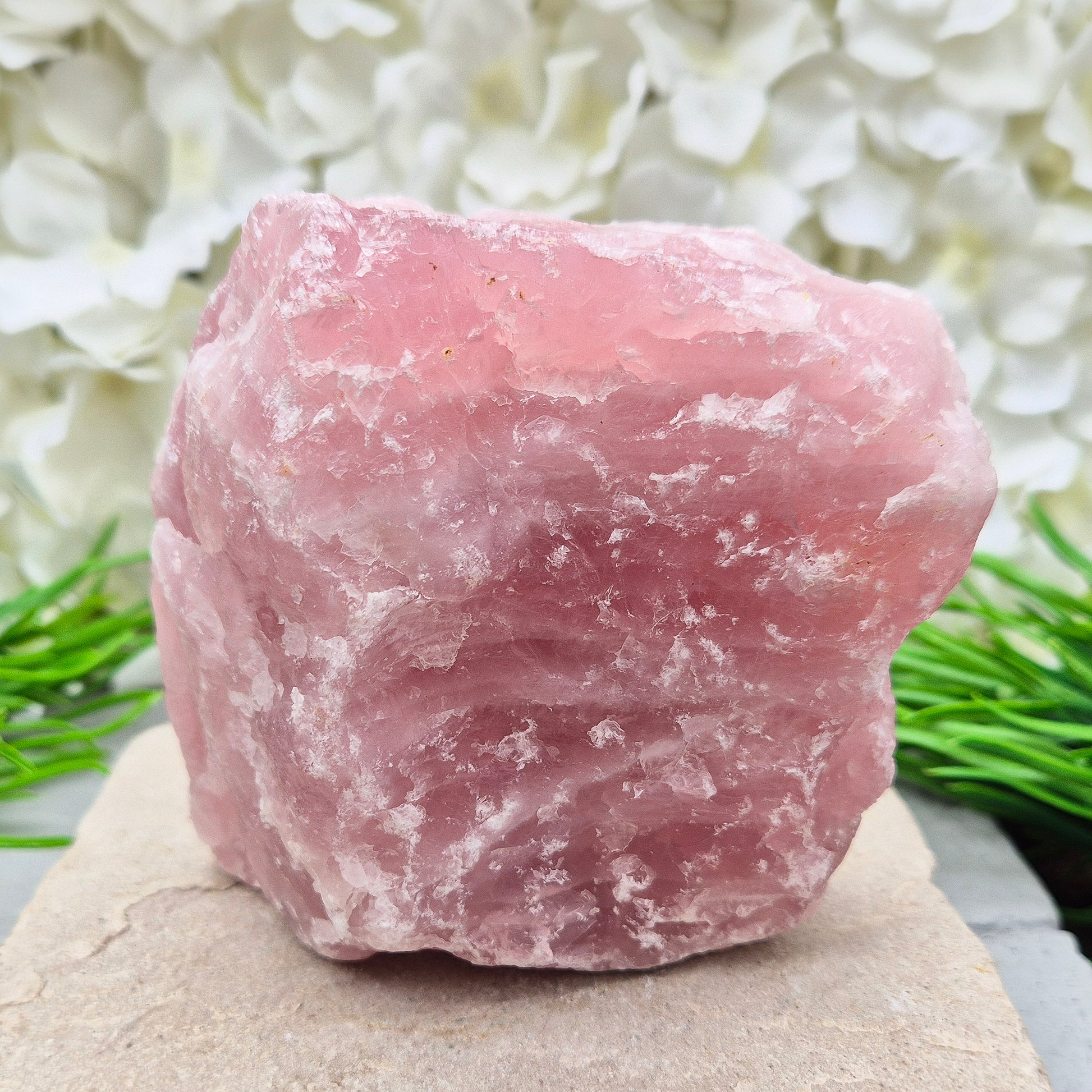 Natural Rose Quartz Crystal from Namibia. This lovely natural Rose Quartz from Namibia features a beautiful rose-pink colouring and can stand upright on an even surface. 