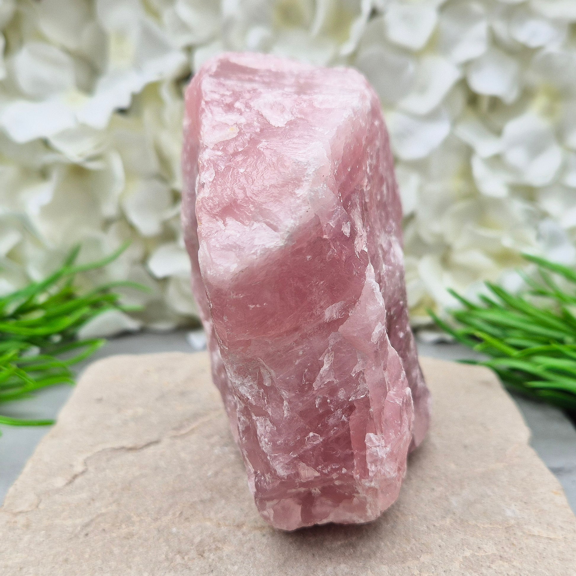 Natural Rose Quartz Crystal from Namibia. This lovely natural Rose Quartz from Namibia features a beautiful rose-pink colouring and can stand upright on an even surface. 
