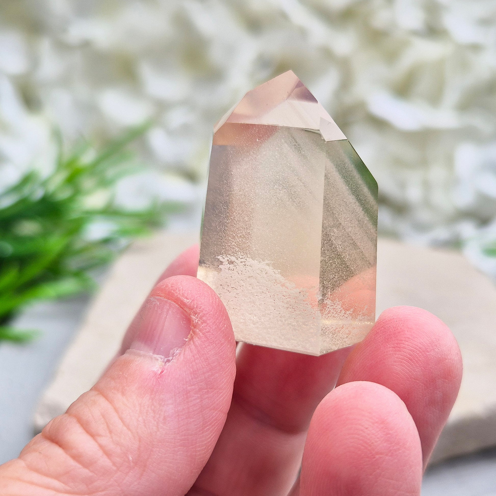 This small, striking pale honey Citrine point is completely natural (not heat-treated) and has been polished to reveal its subtle phantom inclusions – layered growth lines formed over time 