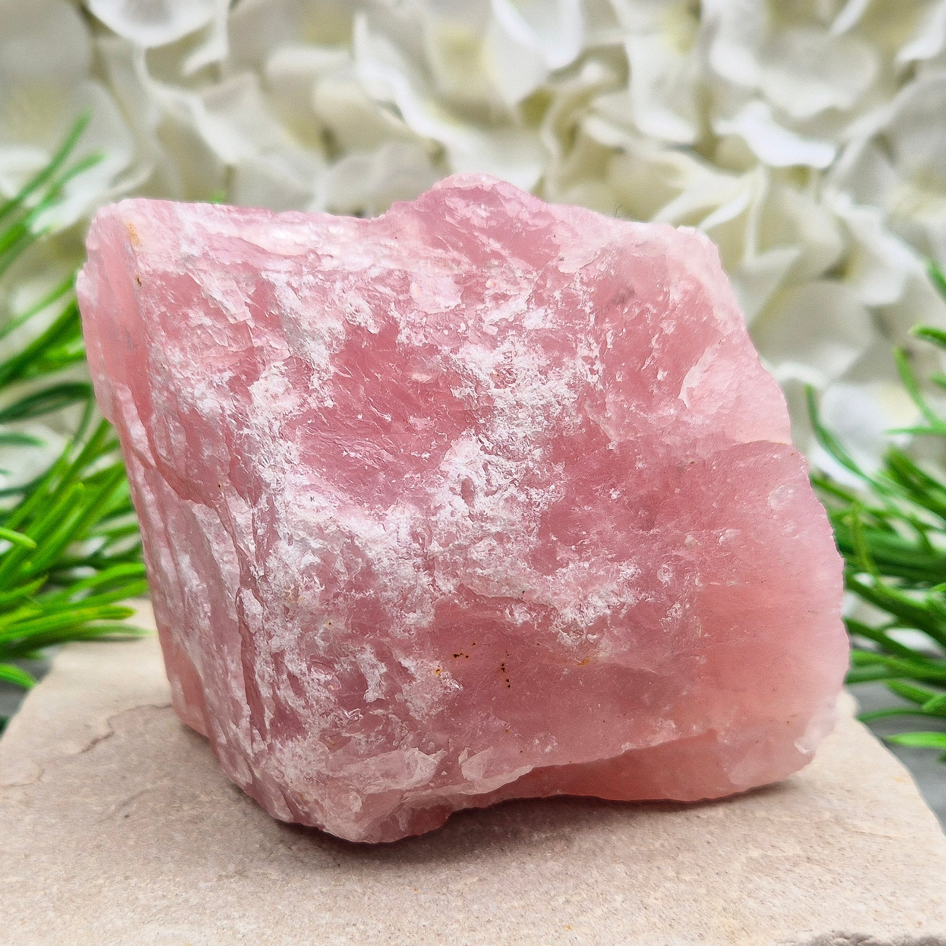 Natural Rose Quartz Crystal from Namibia. This lovely natural Rose Quartz from Namibia features a beautiful rose-pink colouring and can stand upright on an even surface.