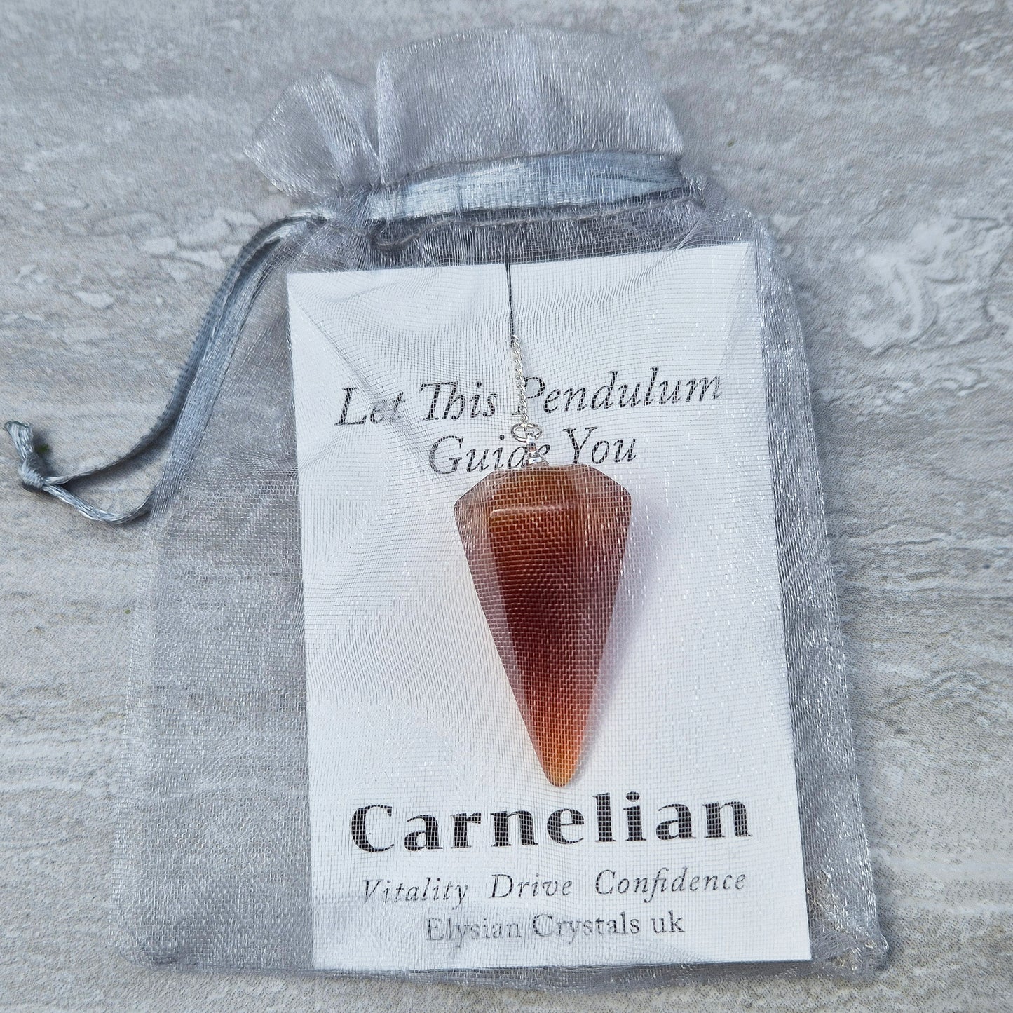 Carnelian Crystal Pendulum | Tool for Decision-Making & Yes/No Questions
