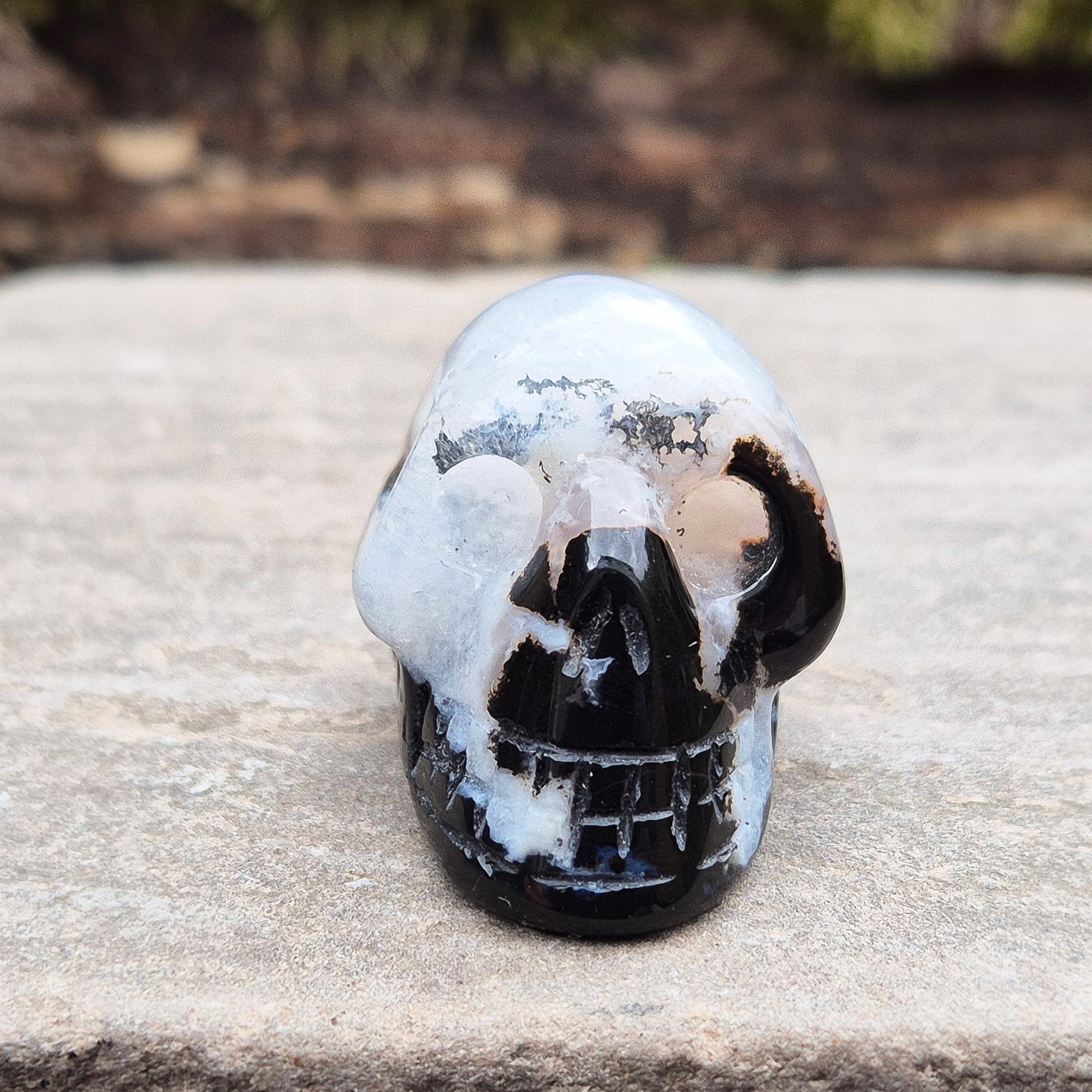 This polished Sardonyx and Jasper Skull from Brazil symbolizes ancestral wisdom, transformation, and insight — a powerful reminder to learn from the past while standing strong in the present.