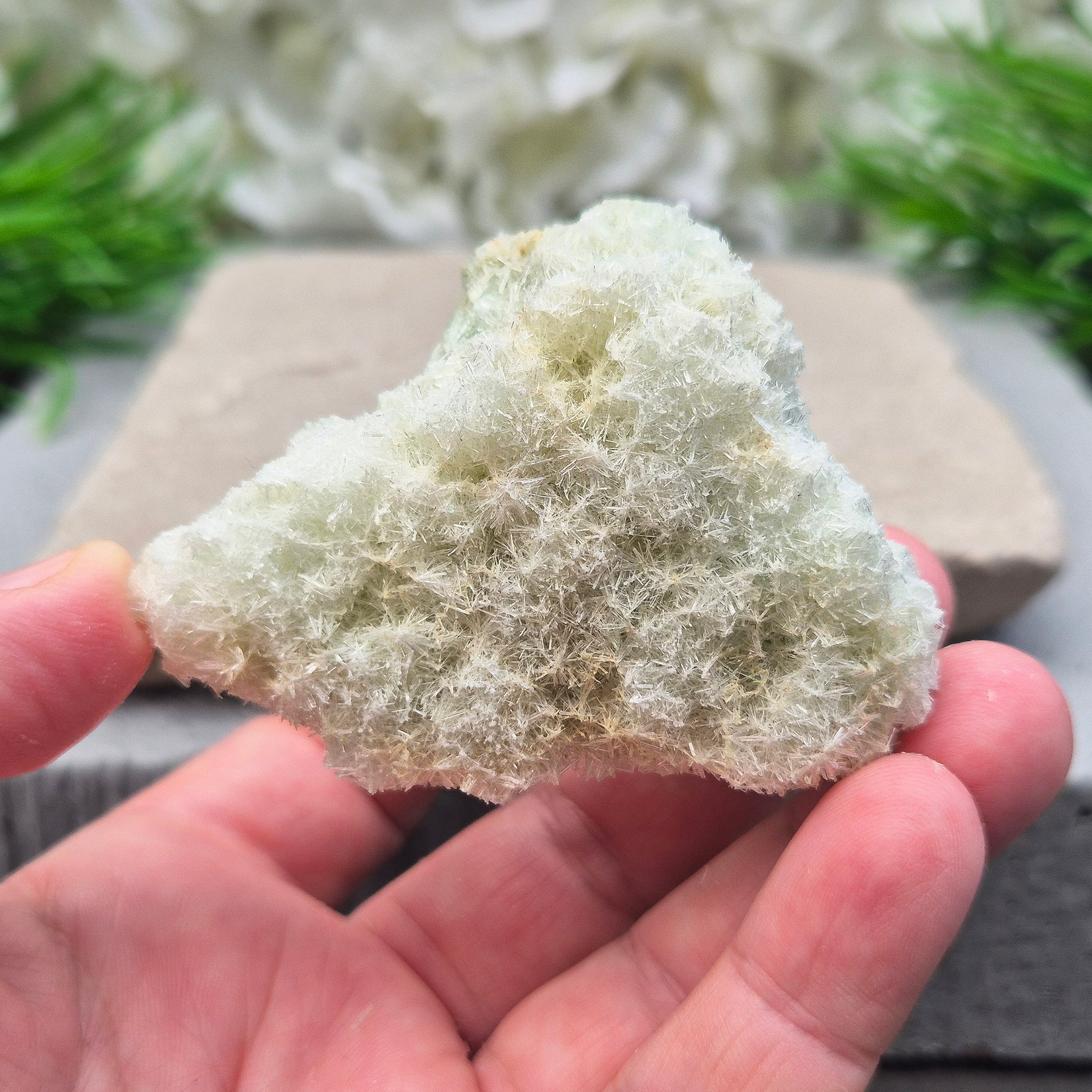 Rare Green Gypsum clusters from Southern Australia. Gentle energy for emotional healing, calm, and kindness. Perfect for meditation and quiet moments.