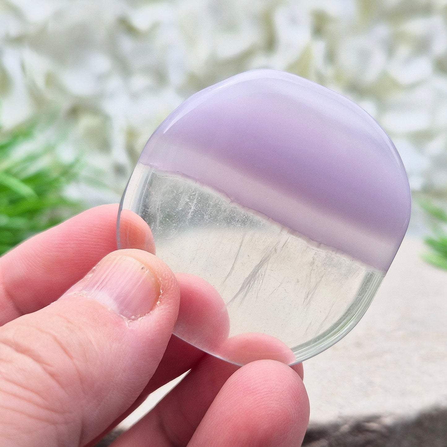 Yttrium Fluorite Palm Stone, Crystal | Supports Calm, Clear Thinking & Intuitive Growth | Ideal To Carry With You or Have In Your Bag