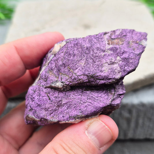This is a natural unpolished piece of beautiful Purpurite. Purpurite has a violet-plum hue and a soft matte finish. Purpurite doesn’t hold back — it helps you see things more clearly, speak your truth, and make choices that feel right deep down.