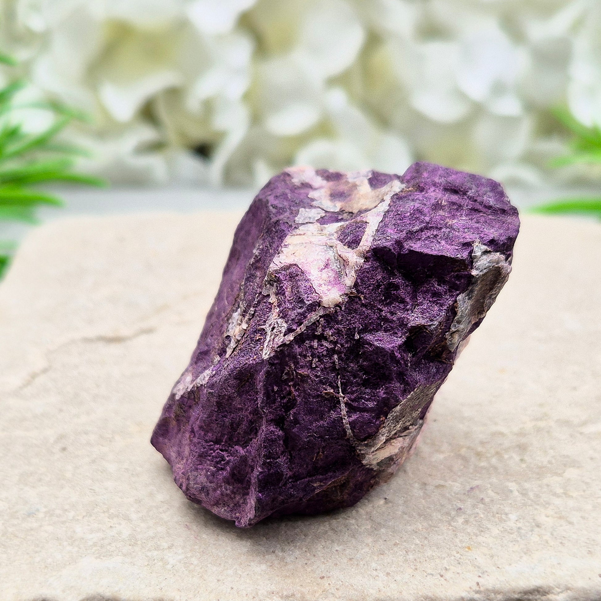 This is a natural unpolished piece of beautiful Purpurite. Purpurite has a violet-plum hue and a soft matte finish. Purpurite doesn’t hold back — it helps you see things more clearly, speak your truth, and make choices that feel right deep down.