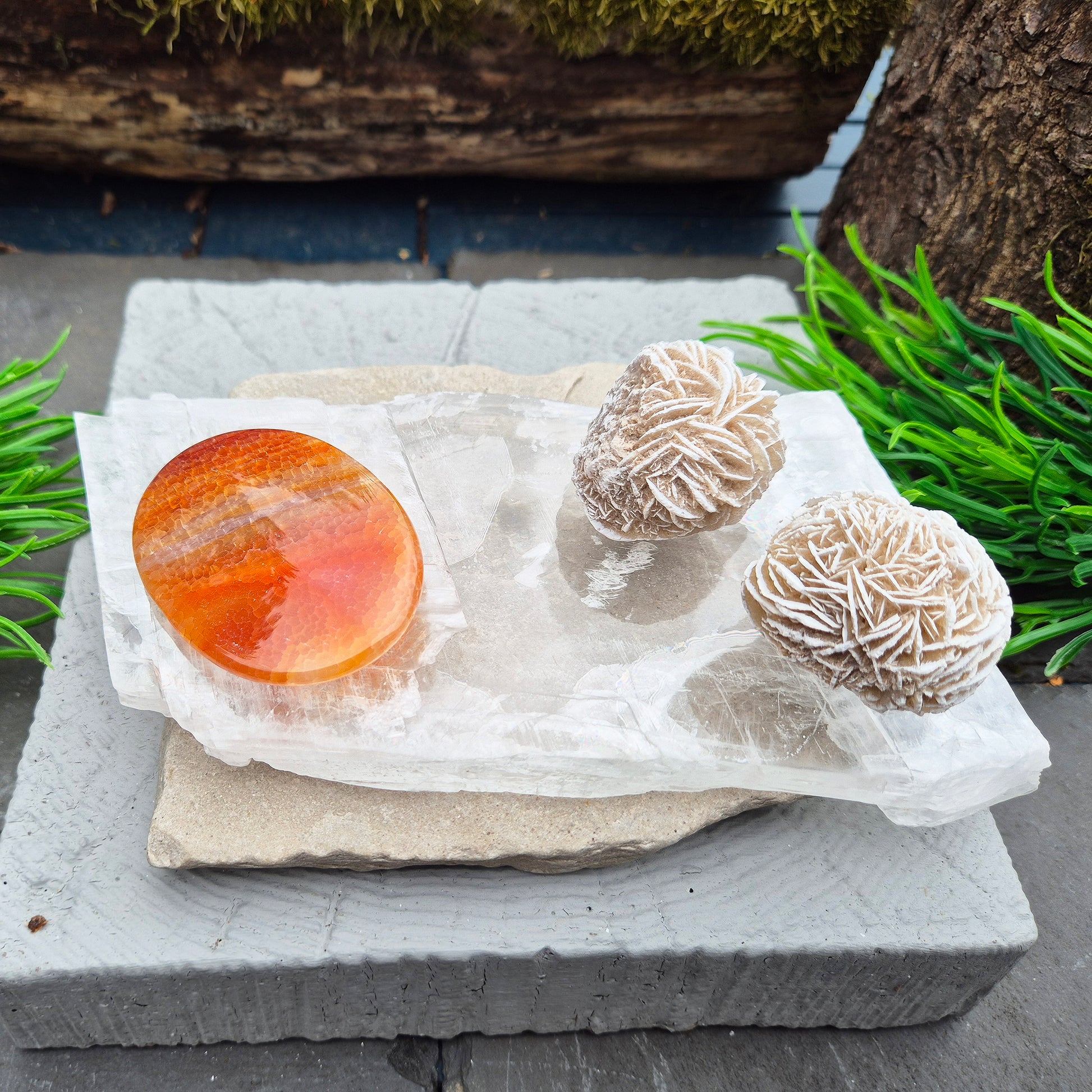 This striking Selenite Window, also known as “Utah Ice,” comes directly from the Glitter Mountain site on the Utah-Arizona border. 