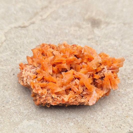 This vibrant Red Heulandite cluster from India showcases naturally formed microcrystalline quartz in rich red tones. Its a supportive crystal for emotional balance, spiritual growth, and intuitive work. 