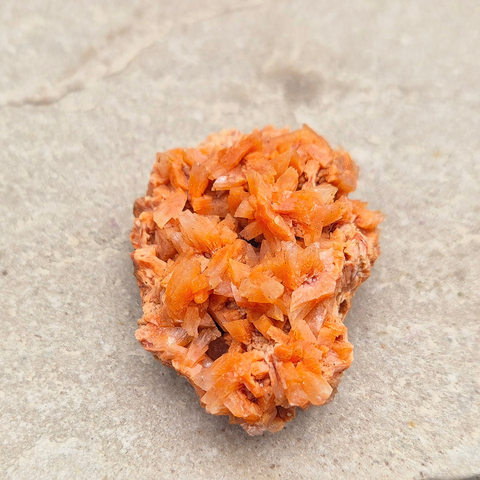 This vibrant Red Heulandite cluster from India showcases naturally formed microcrystalline quartz in rich red tones. Its a supportive crystal for emotional balance, spiritual growth, and intuitive work. 