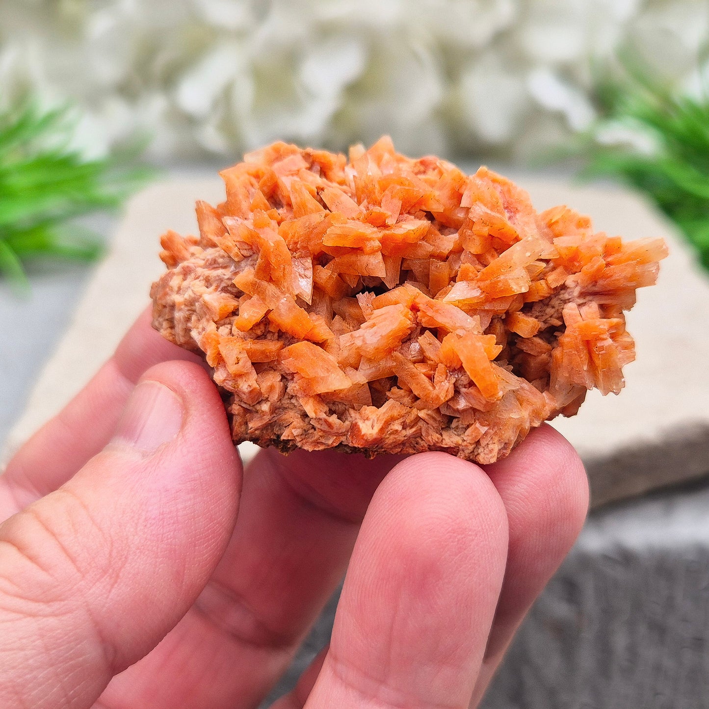 Red Heulandite - Natural Crystal Cluster | High-Vibration Emotional & Spiritual Support
