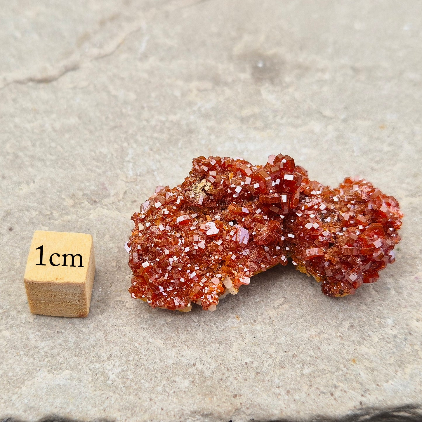 Vanadinite on Baryte Crystal Cluster - Natural | Allow universal energy to flow into the body | Crystal Gift & Spiritual Home Decor