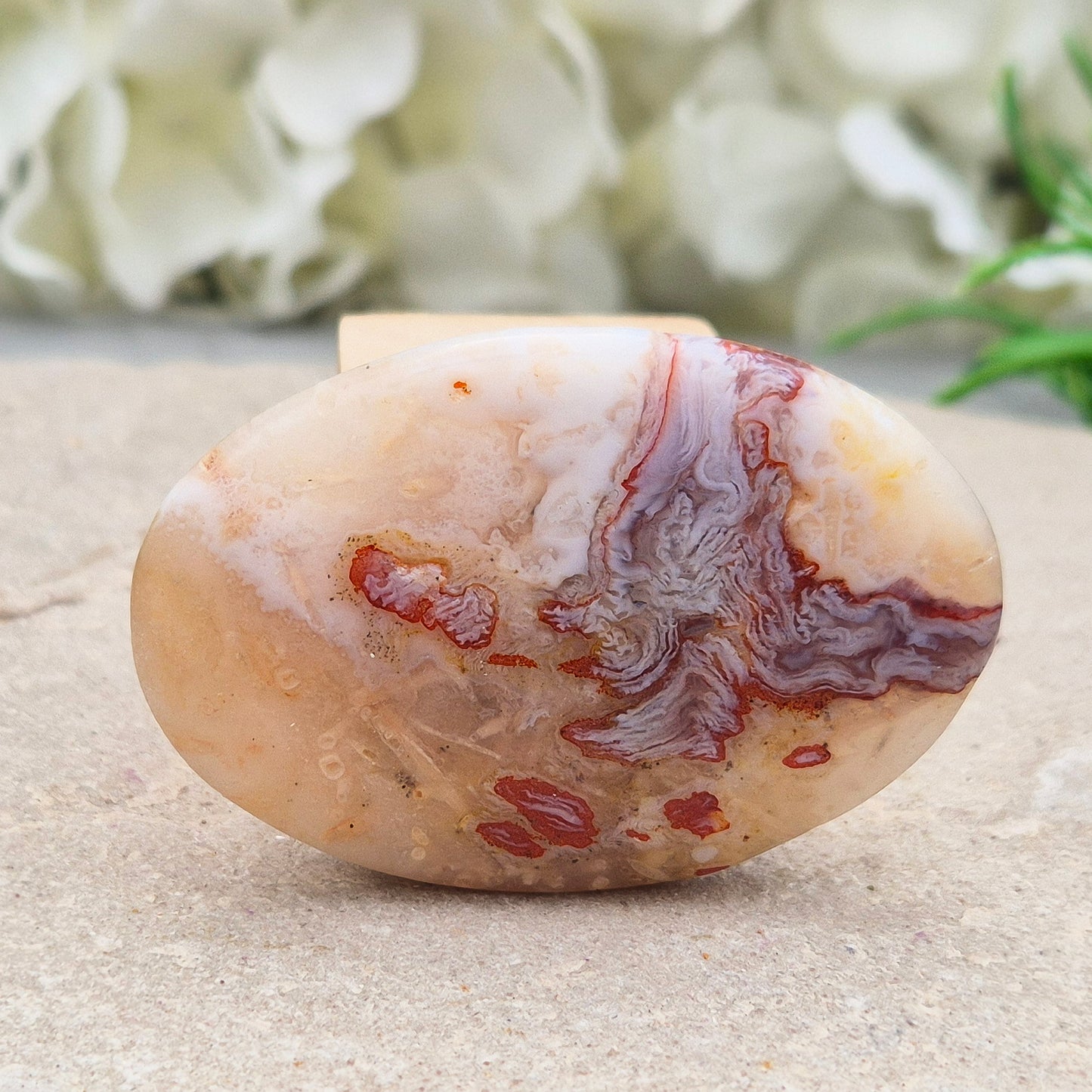 Moroccan Agate Palm Stone | Root & Sacral Chakra Stone supporting Focus and Protection | Carry With You