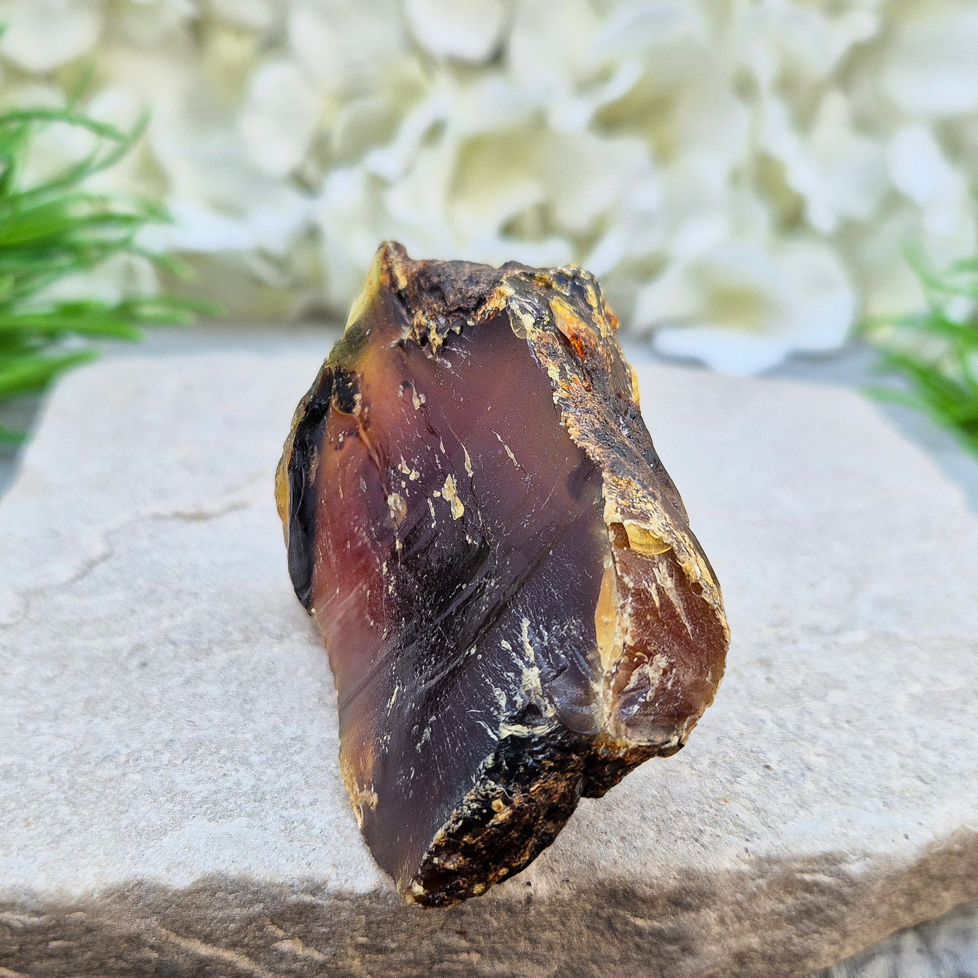 Rare Blue Amber from the Dominican Republic with stunning blue fluorescence. A unique fossil resin offering uplifting, calming energy support.