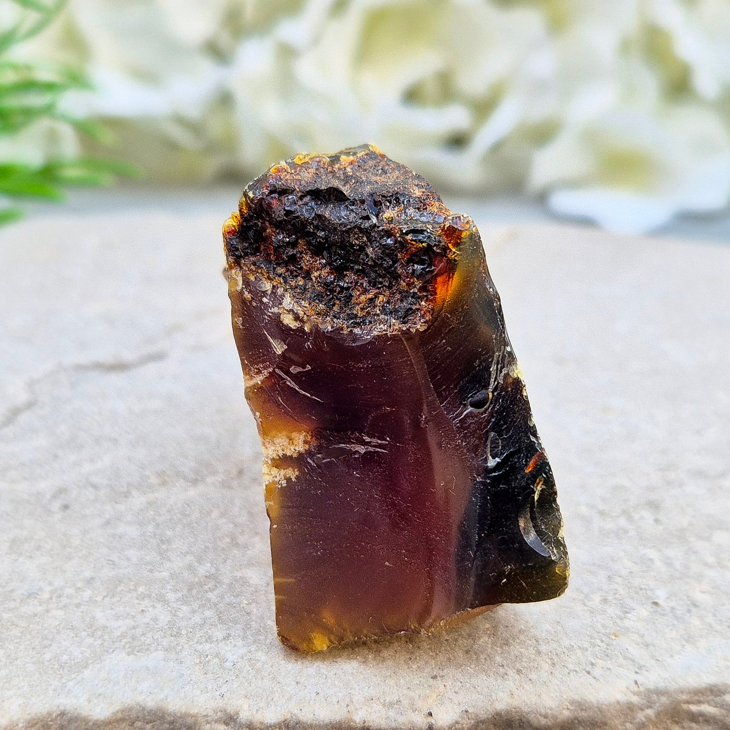 Rare Blue Amber from the Dominican Republic with stunning blue fluorescence. A unique fossil resin offering uplifting, calming energy support.
