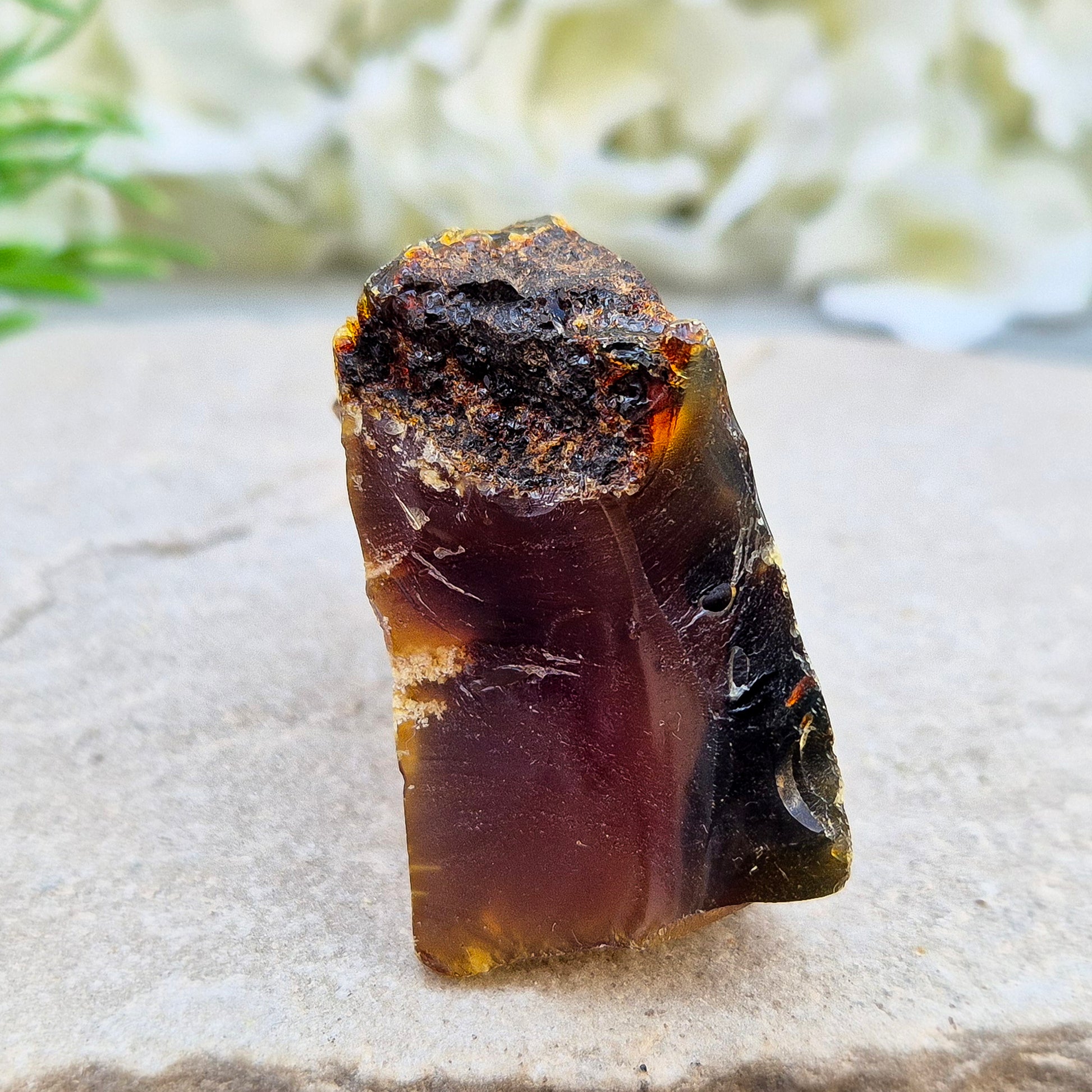 Rare Blue Amber from the Dominican Republic with stunning blue fluorescence. A unique fossil resin offering uplifting, calming energy support.