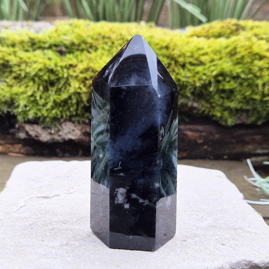 Blue Jasper Crystal Tower | Home Decor & Spiritual Display | Crystal for Mindfulness and Self-Expression