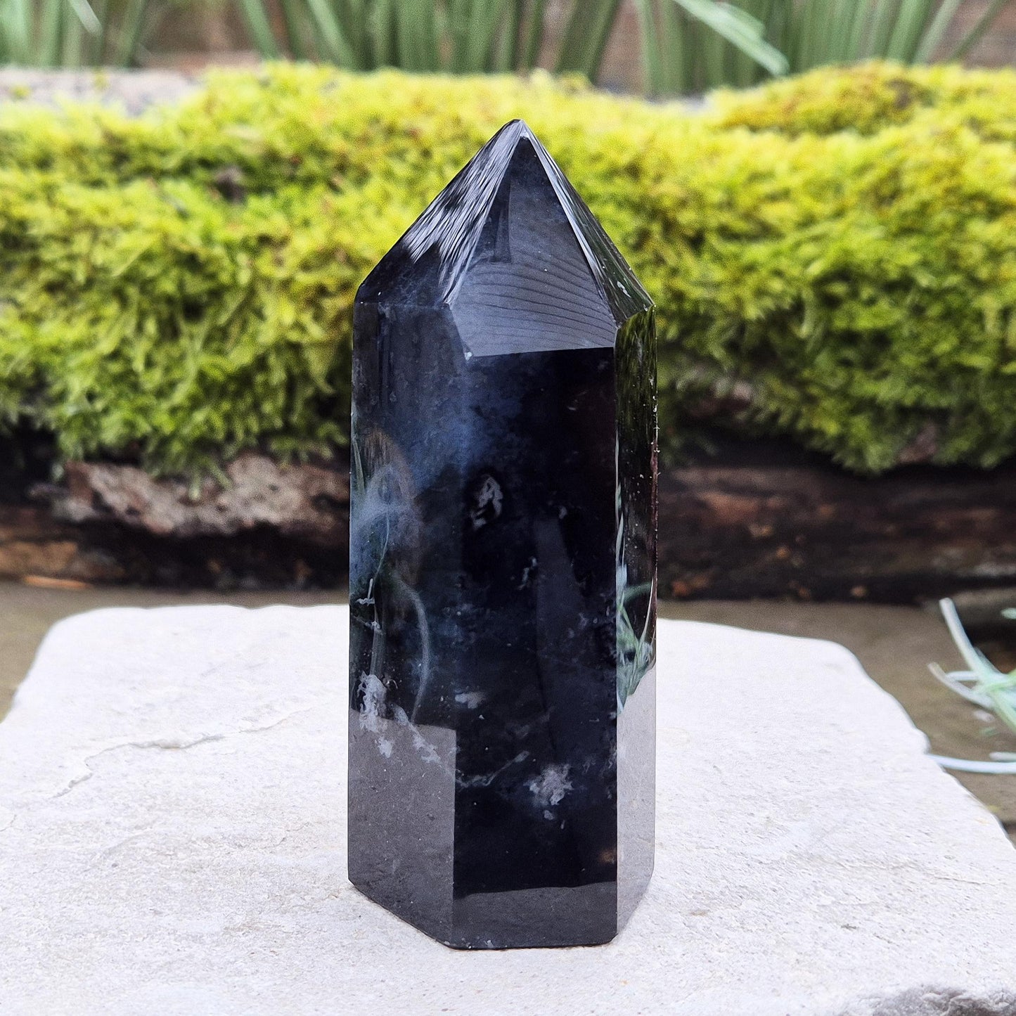 Blue Jasper Crystal Tower | Home Decor & Spiritual Display | Crystal for Mindfulness and Self-Expression