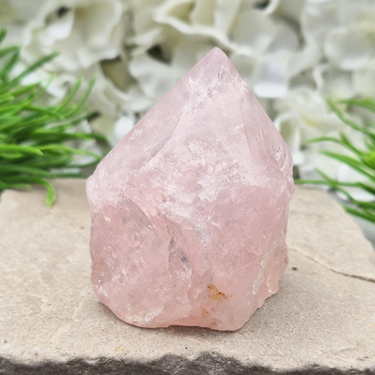 Rose Quartz Crystal, Part Polished, Part Natural, Self Standing Home Decor Display Gemstone