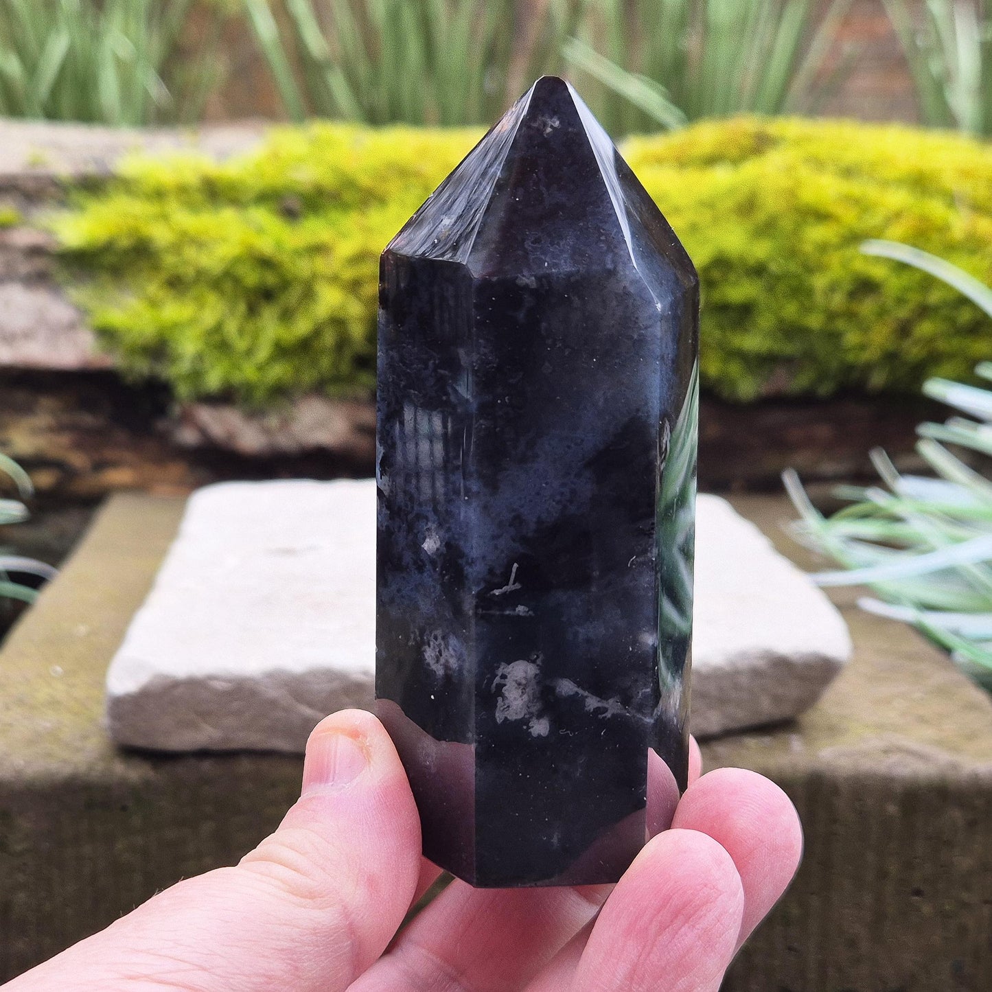 Blue Jasper Crystal Tower | Home Decor & Spiritual Display | Crystal for Mindfulness and Self-Expression