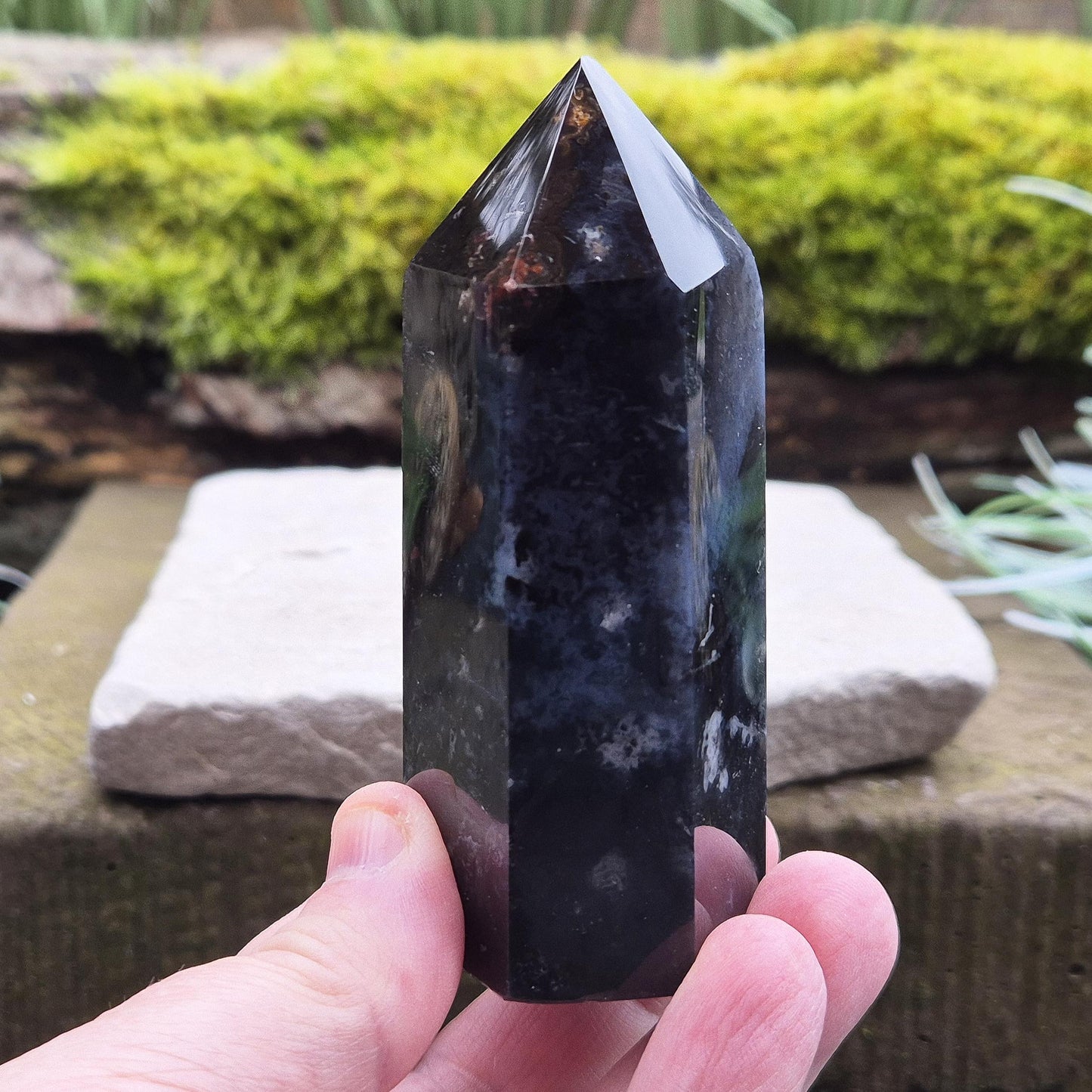 Blue Jasper Crystal Tower | Home Decor & Spiritual Display | Crystal for Mindfulness and Self-Expression